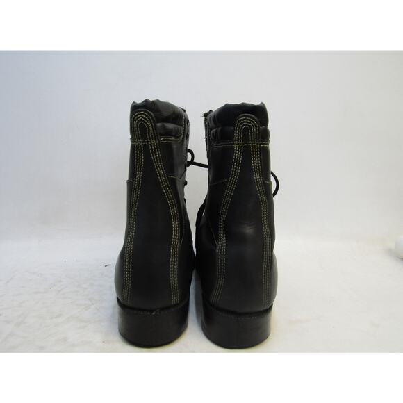 Mens Size 10 D Black Leather Lace Up Ankle Steel Toe Work Boots main image 6